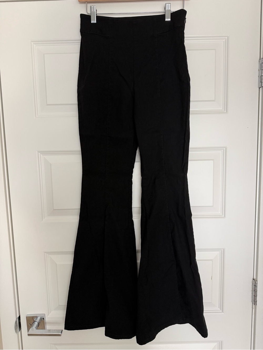 Black Flared High-Waist Women's Pants